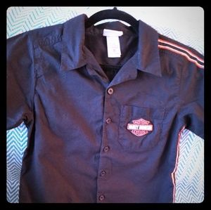 ❤️Kids Sz 10-12 Harley-Davidson Button Up T-shirt